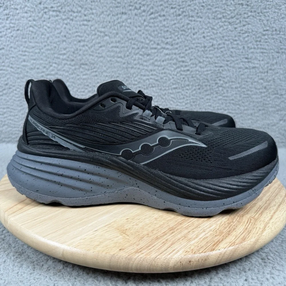 Saucony Hurricane 24 Mens Size 11 Black Shadow Road Running Shoes S20933-101